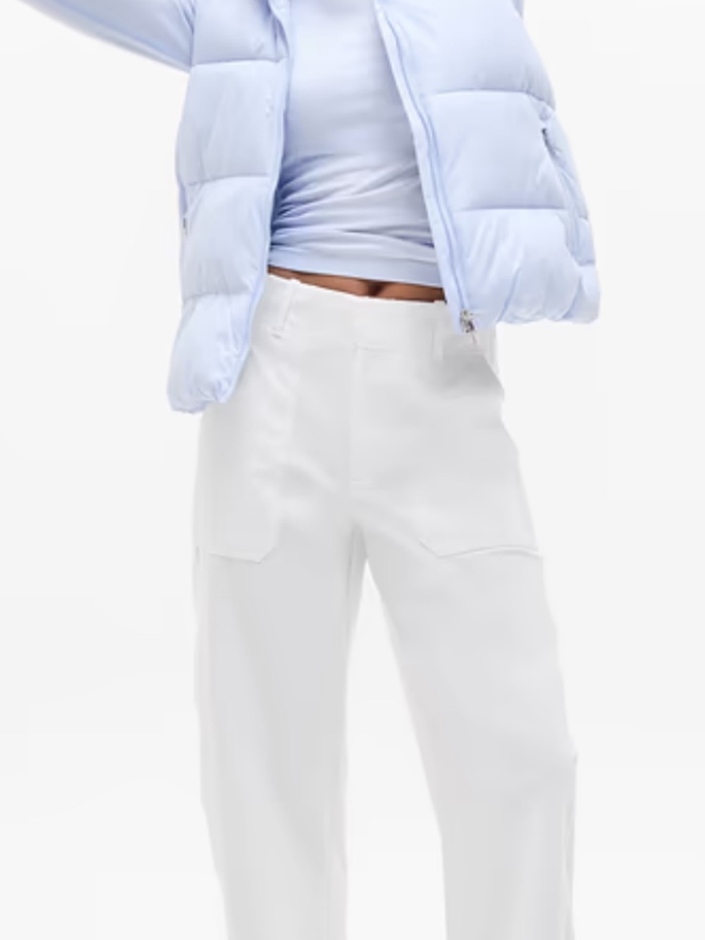 Athleta Skyline Utility White High-Rise Barrel -Leg Pants 16 Relaxed Gorpcore